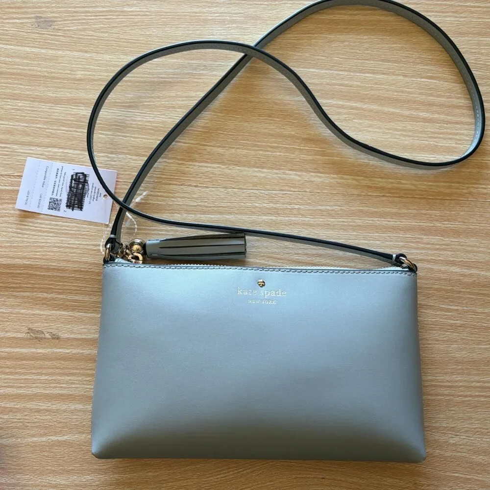 Kate Spade New York Ivy Street Amy Smooth Leather Crossbody In Avalon Mist NWT